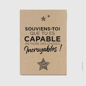 Carte d'encouragement - Carte de soutien - message positif -Carte encouragement examen - entretien professionnel - Amitié - Personnalisable
