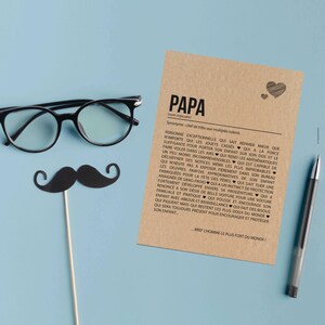 Carte définition papa - Carte d'anniversaire - Carte de fête des pères - Carte de positivité imagen 3