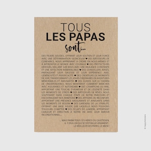 Carte "le meilleur des papas" - Carte fête des pères - Carte anniversaire papa - Idée cadeau papa - Cadeau Noël papa - Personnalisable