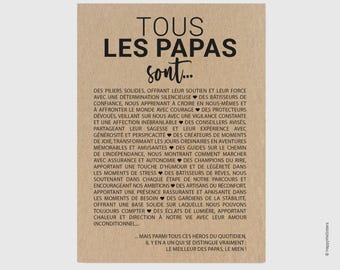 Carte "le meilleur des papas" - Carte fête des pères - Carte anniversaire papa - Idée cadeau papa - Cadeau Noël papa - Personnalisable