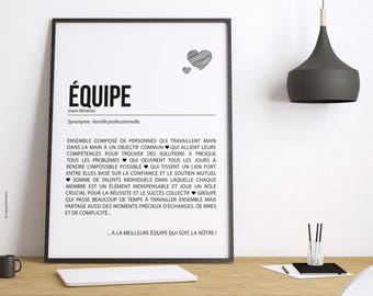 Team Definition Poster - Thank You - Farewell Gift - Wall Decor - Printable PDF Poster - - Digital Download