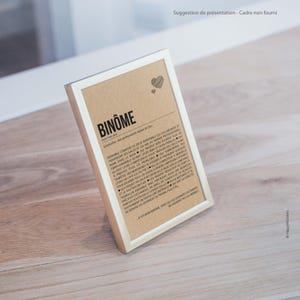 Carte définition binôme - Carte départ travail - Carte pour collègue - Au revoir binôme - Carte remerciements - Idée cadeau Personnalisable afbeelding 6