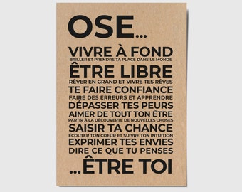 Carte d'encouragement - Carte de soutien - Carte de motivation - Ose