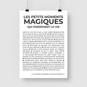 Affiche inspirante Les petits moments magiques Poster PDF imprimable Format A6 à A1 Téléchargement numérique Décoration murale image 8