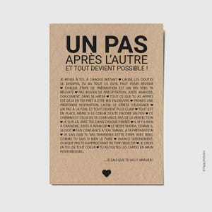 Un pas après l'autre - Carte de motivation - Carte d'encouragement examen/emploi/ changement de cap - Carte de soutien personnalisable