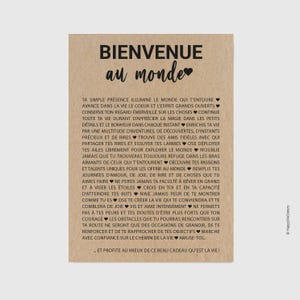 Carte "Bienvenue au monde" - Personnalisable - Carte de félicitations naissance - Carte d'affection - Idée cadeau naissance