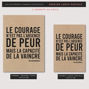Carte avec citation sur le courage - Carte d'encouragement - Carte de motivation - Citation Nelson Mandela 画像 5
