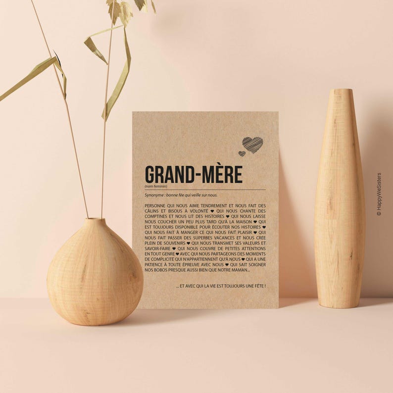 Carte définition grand-mère Personnalisable - Carte d'anniversaire grand-mère - Carte fête des grands-mères - Idée cadeau image 4