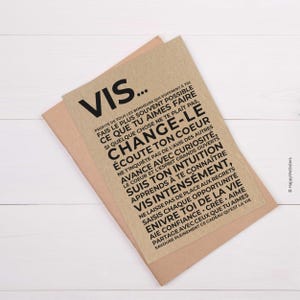 Carte de motivation - Carte inspirante - Hymne à la vie - Vis image 2