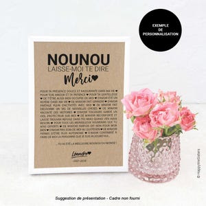Carte merci nounou - Remerciements nounou - cadeau fin année - Idée cadeau nounou - Carte personnalisée image 6