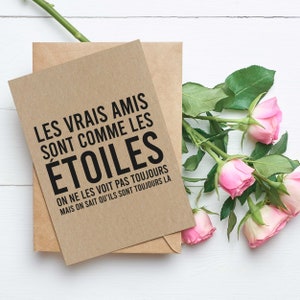 Carte d'amitié - Carte citation sur l'amitié - Carte d'anniversaire ami - Idée cadeau ami image 3