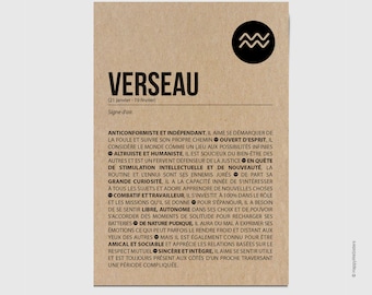 Carte d'anniversaire signe du zodiaque - Joyeux anniversaire - Carte personnalisable - Carte originale anniversaire -Astrologie- Verseau