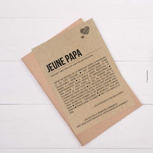 Carte définition Jeune Papa - Carte de félicitation naissance papa - Cadeau naissance - Idée Cadeau Papa - Personnalisable immagine 2