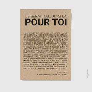 Carte "Je serai toujours là pour toi" - Carte d'affection - Carte d'amitié - Idée cadeau départ - Cadeau déménagement - Personnalisable