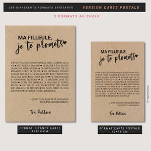Carte Filleule/Parrain personnalisable - idée cadeau baptême - cadeau naissance filleule image 5