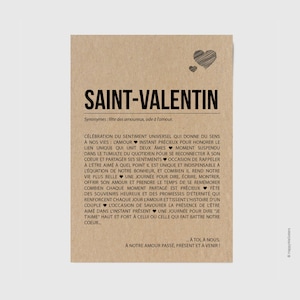Carte Saint-Valentin - Carte amour - Déclaration d'amour - Carte originale de saint-valentin Personnalisable