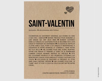 Carte Saint-Valentin - Carte amour - Déclaration d'amour - Carte originale de saint-valentin Personnalisable