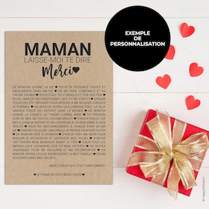 Carte Merci maman - Carte fête des mères - Carte anniversaire maman - Idée cadeau maman - Carte personnalisable image 3