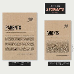 Carte définition parents personnalisable - Carte anniversaire Parents - Carte anniversaire de mariage parents - Carte papa maman image 9