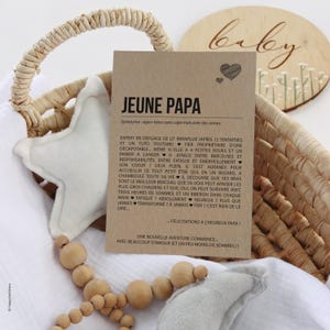 Carte définition Jeune Papa - Carte de félicitation naissance papa - Cadeau naissance - Idée Cadeau Papa - Personnalisable immagine 3