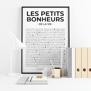 Inspiring poster "The little joys of life" - Printable PDF poster - A6 to A1 format - Digital download - Wall decoration