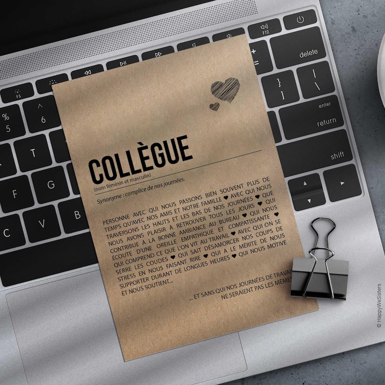 Carte définition collègue - Carte départ collègue - Carte amitié collègue - Carte personnalisable image 3