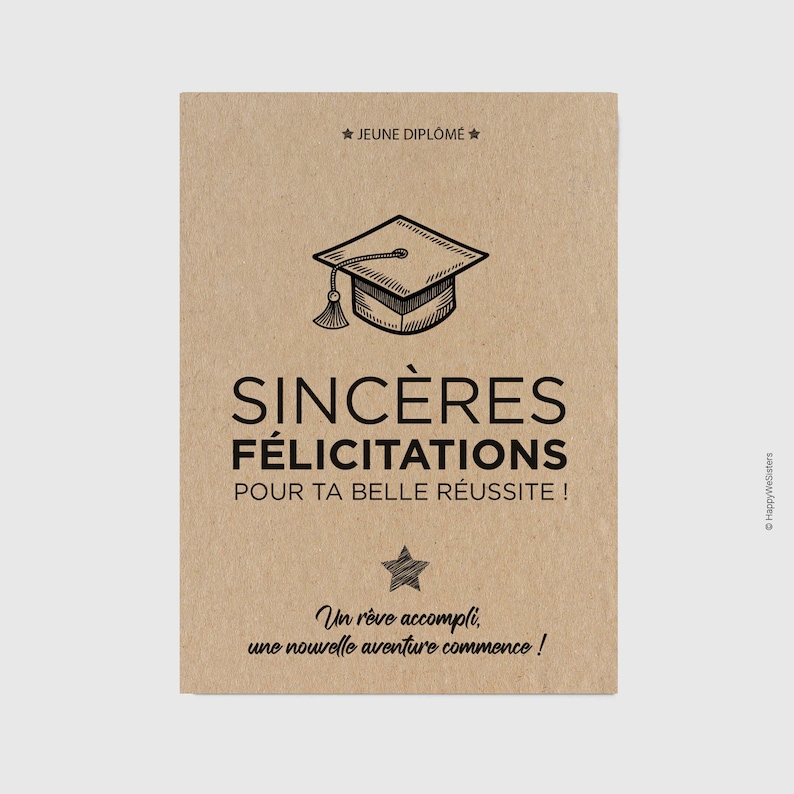 Carte Félicitations Jeune Diplômée – Réussite et Nouveau Départ | Remise de Diplôme | Encouragement et Motivation - Carte personnalisable image 1