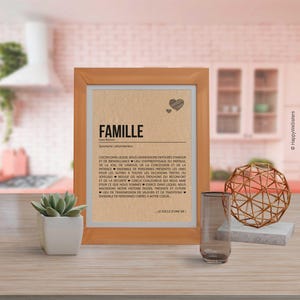 Carte définition famille - Cadeau pour parents/Frères et soeurs/Grands-parents - Personnalisable image 6