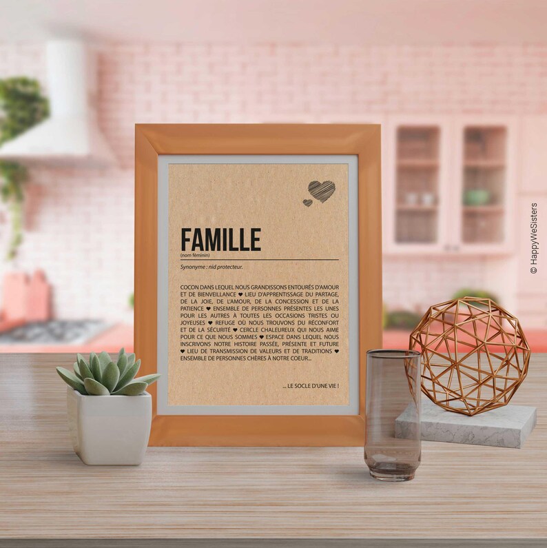 Carte définition famille - Cadeau pour parents/Frères et soeurs/Grands-parents - Personnalisable image 6
