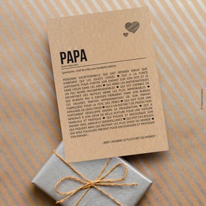 Carte définition papa - Carte d'anniversaire - Carte de fête des pères - Carte de positivité imagen 4
