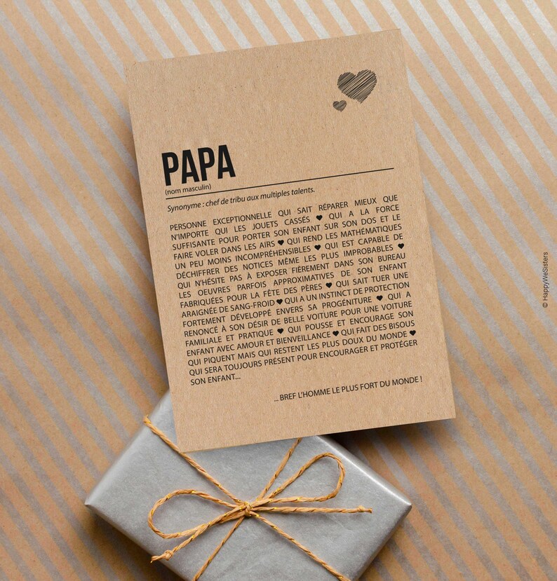 Carte définition papa - Carte d'anniversaire - Carte de fête des pères - Carte de positivité imagen 4