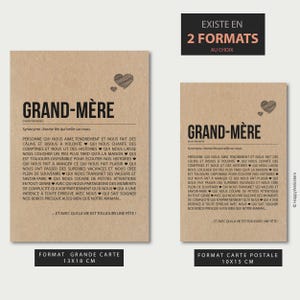 Carte définition grand-mère Personnalisable - Carte d'anniversaire grand-mère - Carte fête des grands-mères - Idée cadeau image 6