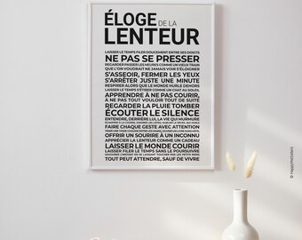 In Praise of Slowness Poster - Herunterladbares positives Poster - Meditation - Inspirierende Wandkunst - Digitaler Download
