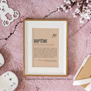 Carte définition Baptême - Cadeau de baptême - Carte de voeux baptême - Personnalisable image 6