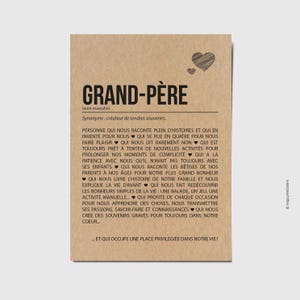 Carte définition grand-père Personnalisable - Carte d'anniversaire grand-père - Carte fête des grands-pères -  Idée cadeau