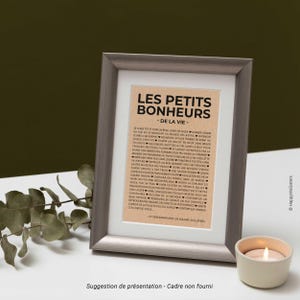 Carte "Les petits Bonheurs de la vie" - Carte de soutien - Carte d'affection - Carte typographique - Happy List - Personnalisable image 4