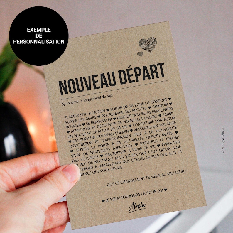Carte Nouveau départ - Bon voyage - Changement de vie - Déménagement - Personnalisable immagine 3