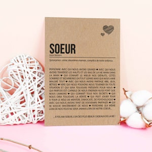 Carte définition soeur Carte anniversaire soeur Cadeau noël soeur Idée cadeau soeur Personnalisable image 5