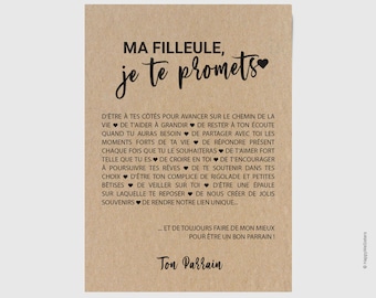 Customizable Goddaughter/Godfather card - baptism gift idea - goddaughter birth gift