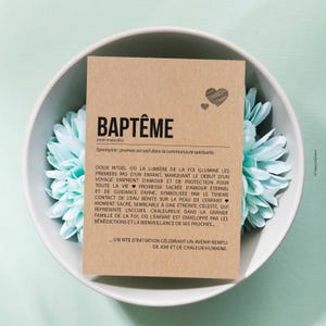 Carte définition Baptême - Cadeau de baptême - Carte de voeux baptême - Personnalisable image 4