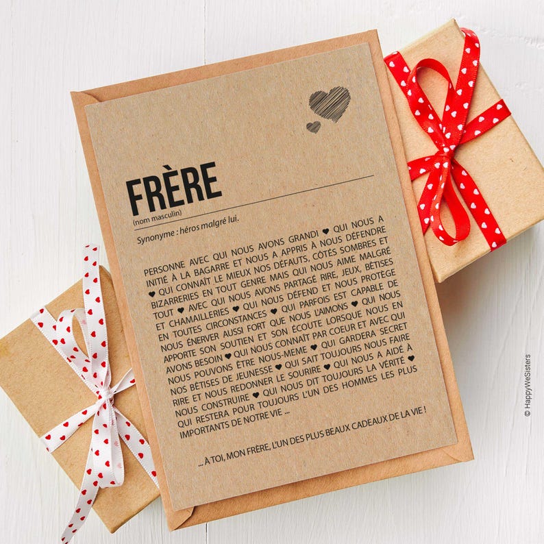 Carte définition frère - Carte anniversaire frère - Cadeau noël frère - Idée cadeau frère - Personnalisable image 5