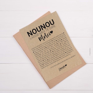 Carte merci nounou - Remerciements nounou - cadeau fin année - Idée cadeau nounou - Carte personnalisée image 2