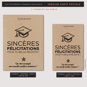 Carte Félicitations Jeune Diplômée – Réussite et Nouveau Départ | Remise de Diplôme | Encouragement et Motivation - Carte personnalisable image 4
