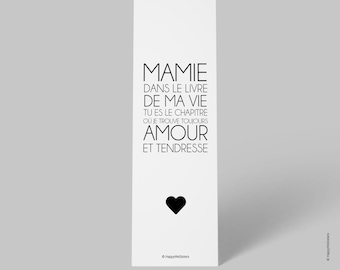 Marque-page Citation pour Mamie – Cadeau Unique et Sentimental - Message pour mamie - Idée cadeau noël - Édition Limitée