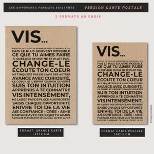Carte de motivation - Carte inspirante - Hymne à la vie - Vis image 5