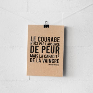 Carte avec citation sur le courage - Carte d'encouragement - Carte de motivation - Citation Nelson Mandela 画像 4