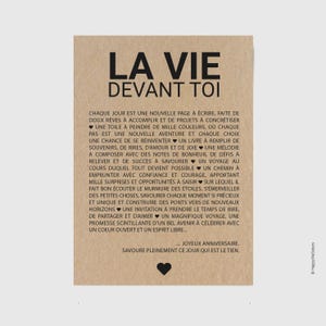 Carte La vie devant toi - Carte anniversaire originale enfant, adolescent, adulte - Carte d'affection - Cadeau personnalisable
