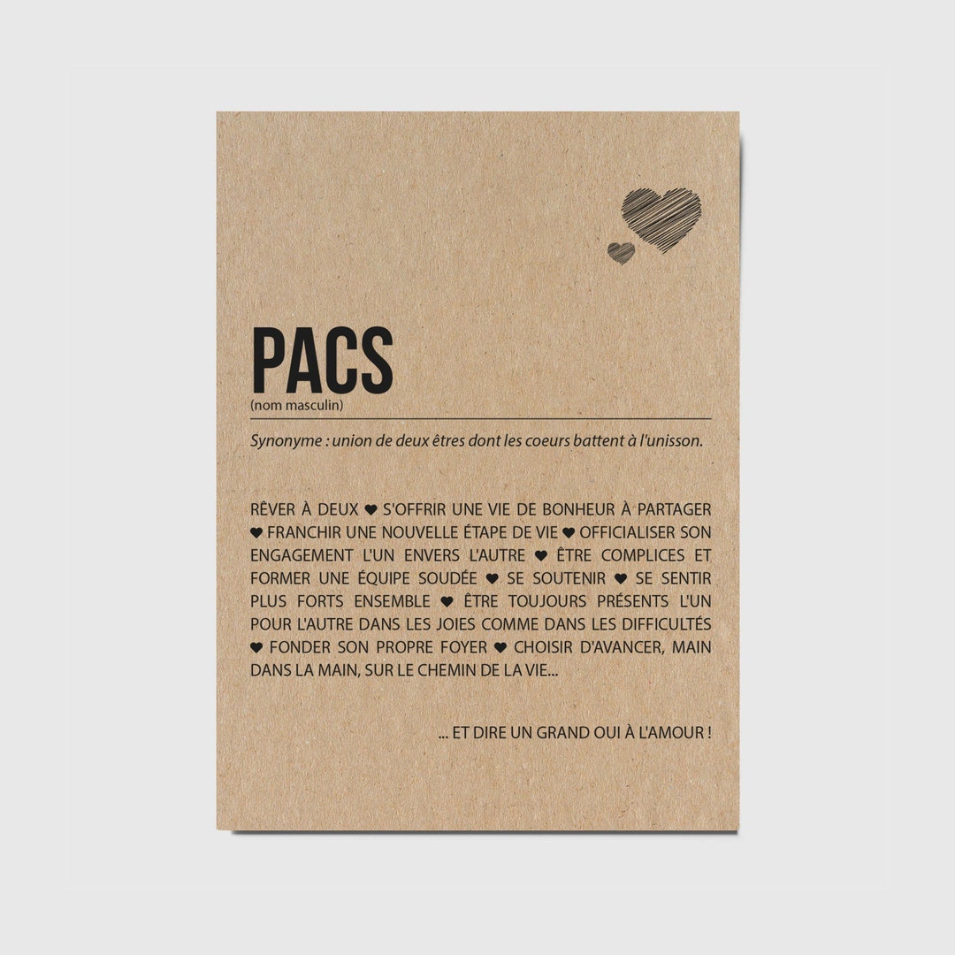 Carte PACS Cadeau De PACS Carte De Félicitations PACS Etsy
