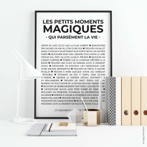 Affiche inspirante Les petits moments magiques Poster PDF imprimable Format A6 à A1 Téléchargement numérique Décoration murale image 1