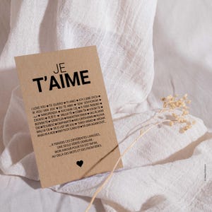 Carte "Je t'aime" - Carte amour - Carte Saint-Valentin - Carte Anniversaire amoureux - Déclaration d’amour universelle Personnalisable image 4